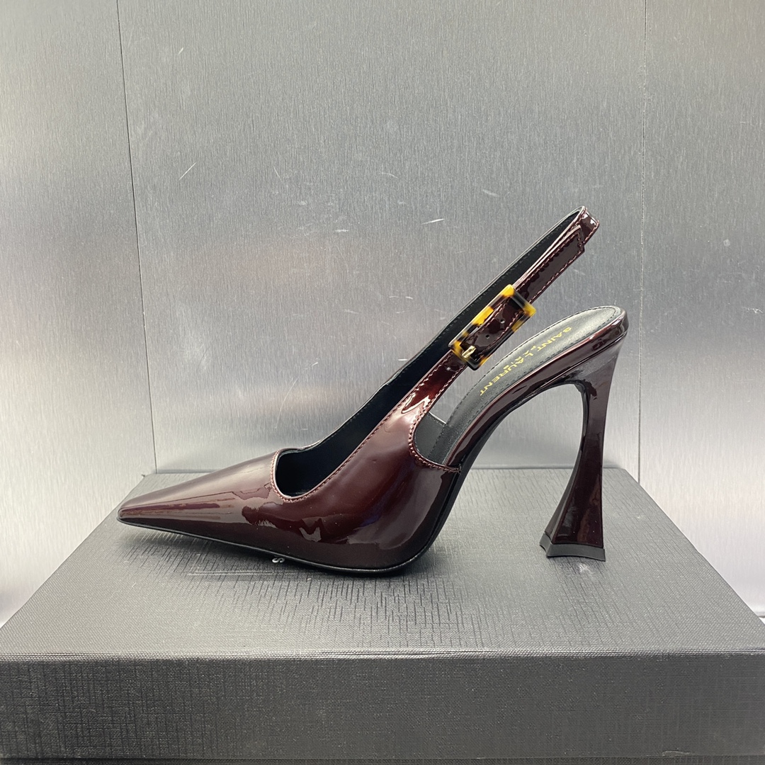Saint Laurent-Sling Back Pump in Leather Pattern
