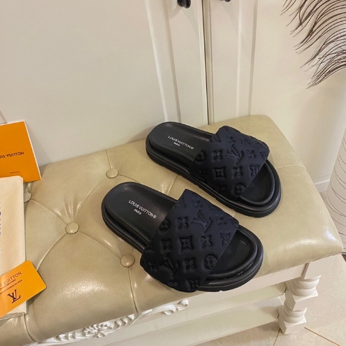LV-Nylon Silk Embossed Slippers