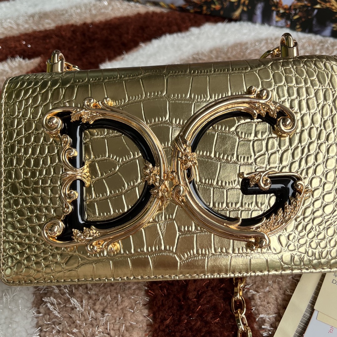 Dolce Gabbana-Lacquer leopard print crossbody bag with Baroque logo