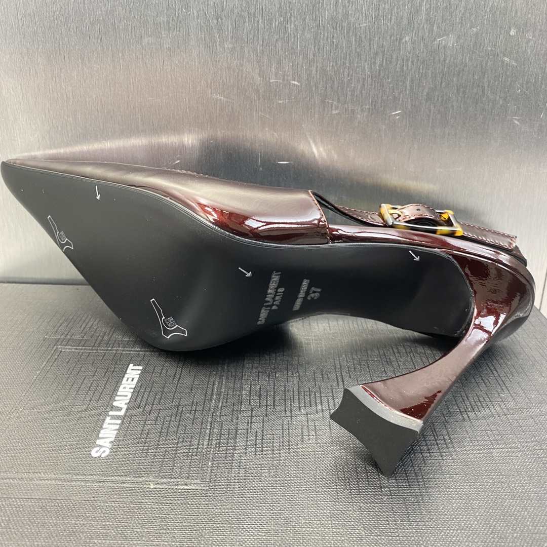 Saint Laurent-Sling Back Pump in Leather Pattern