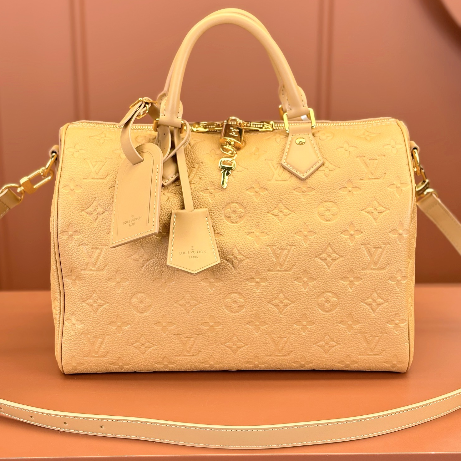 LOUIS VUITTON - Speedy Soft 30 Cowhide Leather Shoulder Crossbody Travel Bag