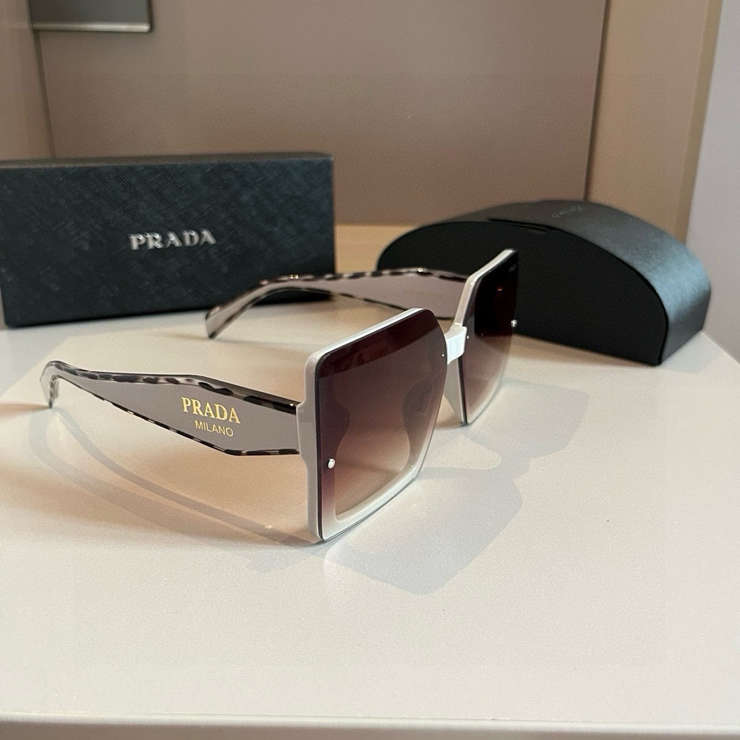 Prada-large black framed Sunglasses