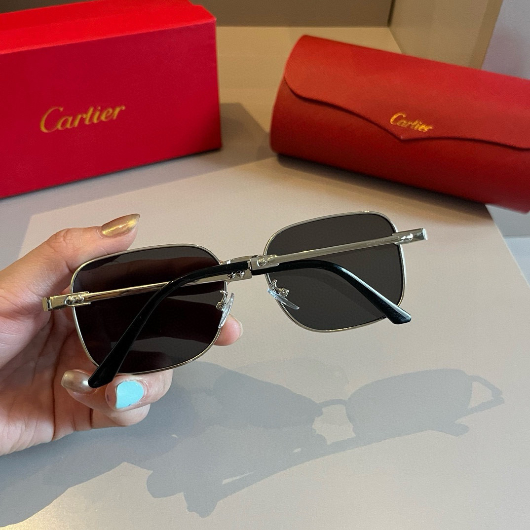 Cartier-round metal sunglasses