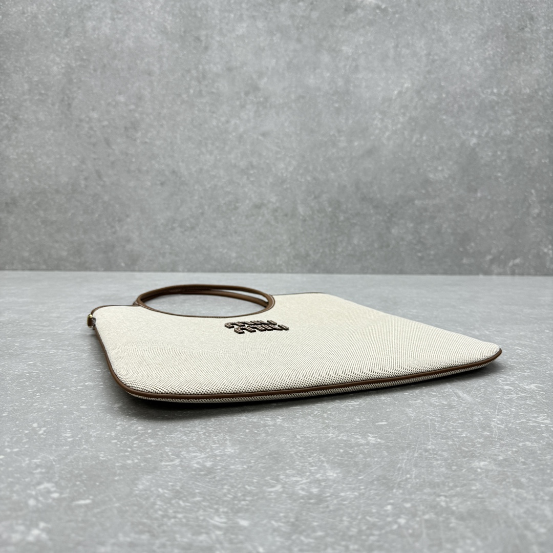 MIU MIU-Canvas Brown Hobo Underarm Bag