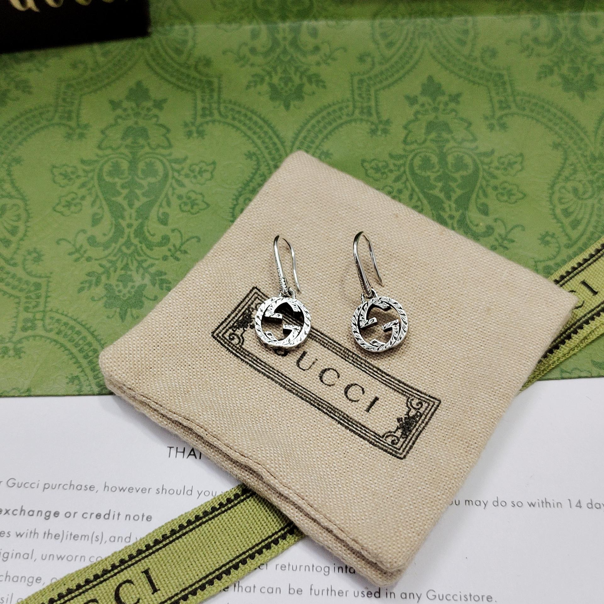GUCCI-Interlocking retro pendant earrings