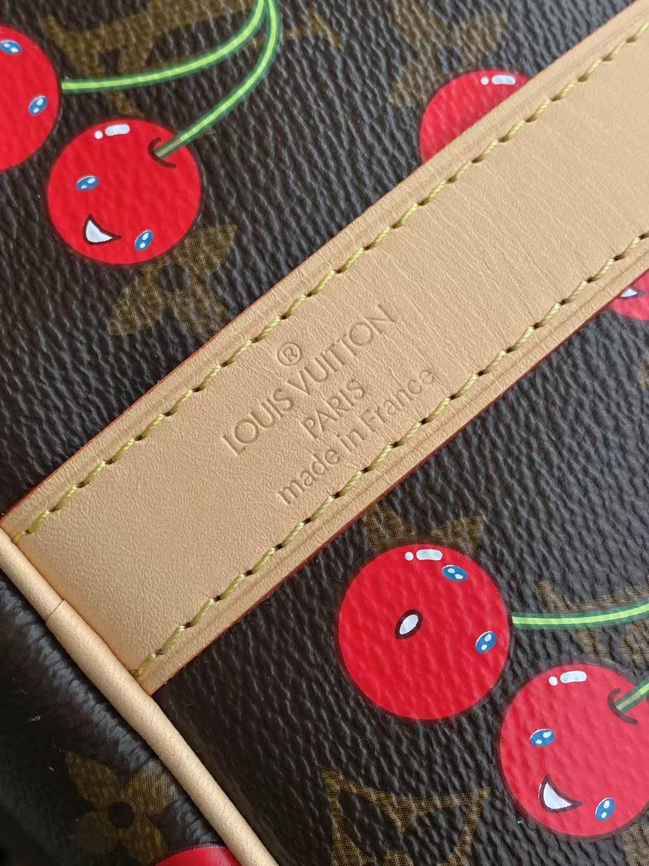 Louis Vuitton X Takashi Murakami Speedy Bag Cherry Brown Monogram Gold Hardware