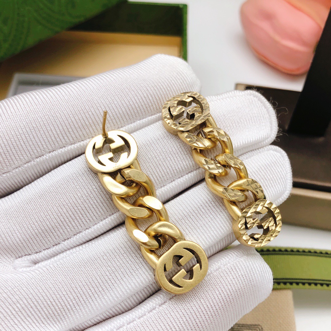 GUCCI-Chain carving tassel earrings