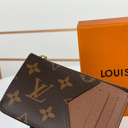 LV-Old Flower Brown Card Clip