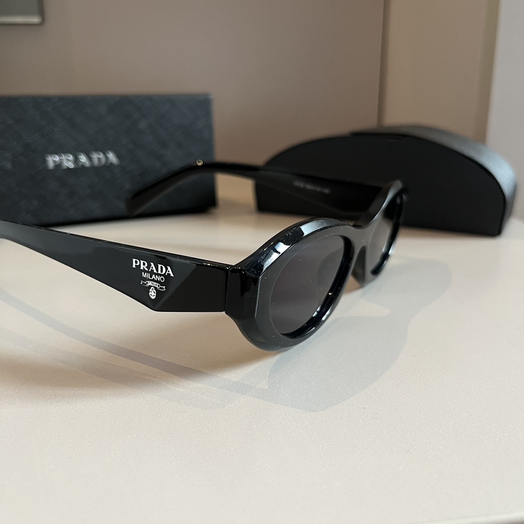 Prada-Symbol Series Narrow Frame Cat Eye Sunglasses