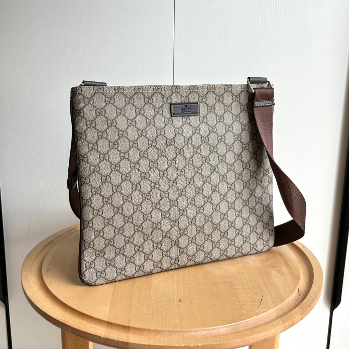 Gucci-Old Flower Canvas Crossbody Bag