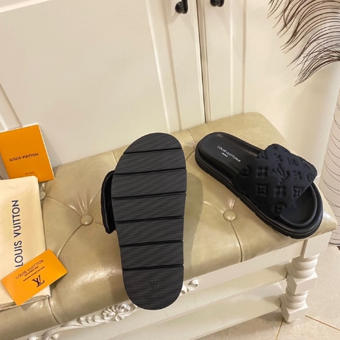 LV-Nylon Silk Embossed Slippers