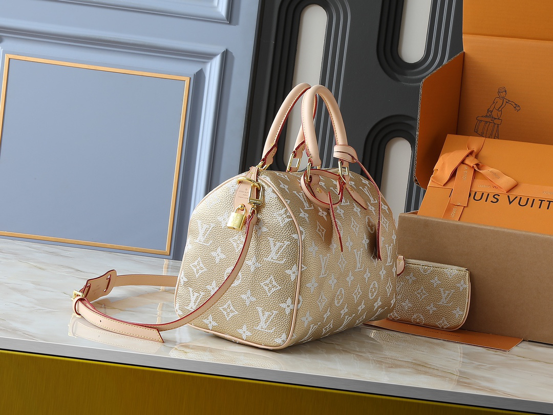 LOUIS VUITTON x Nigo LV Speedy Bandoulière P9 30 Leather Shoulder Crossbody Handbag