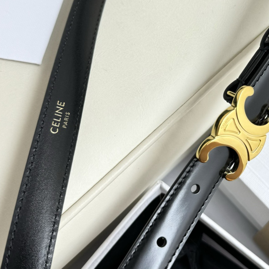 CELINE- Arc de Triomphe Copper Buckle Calfskin Belt