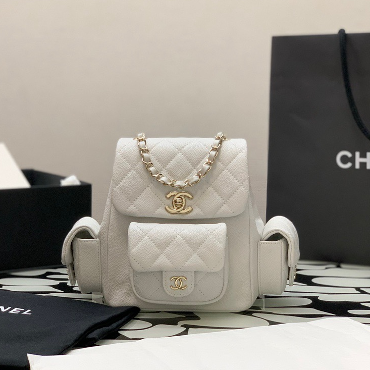 CHANEL-23K Small Double Side Pocket Cowhide Backpack