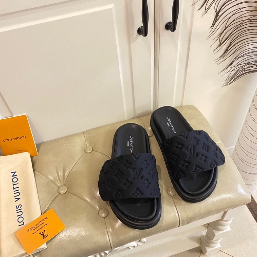 LV-Nylon Silk Embossed Slippers