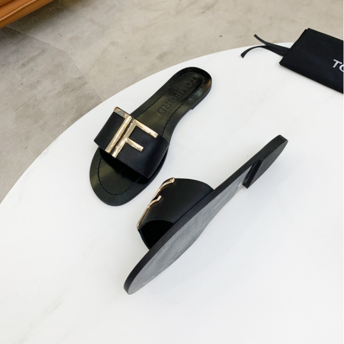 Tomford-Flat bottomed lazy slippers
