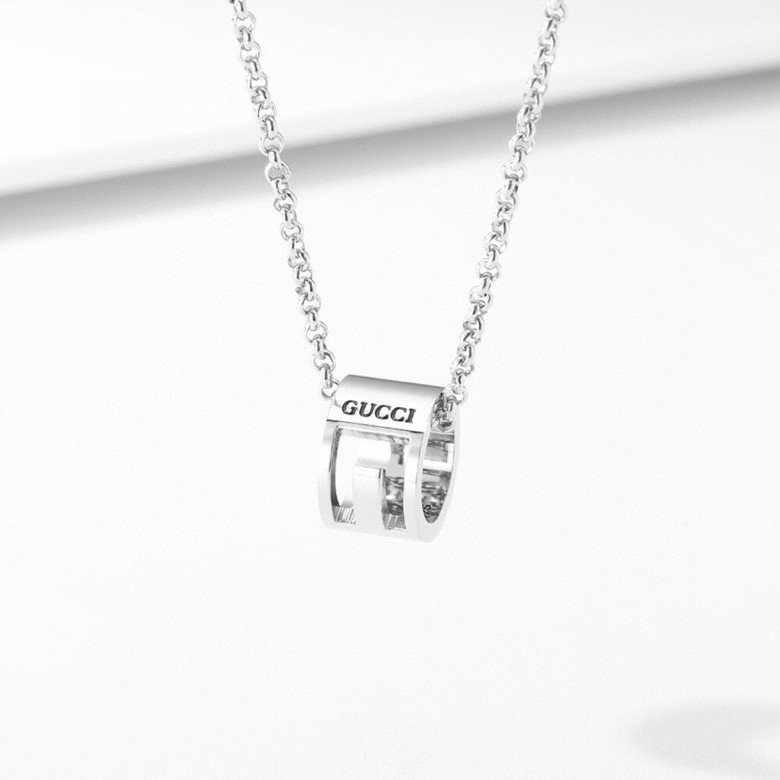 GUCCI-Double Ring Time Comes to Run Couple Necklace
