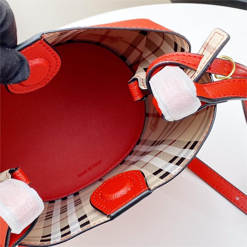 Burberry-Classic Haymarket plaid slanted back bucket bag