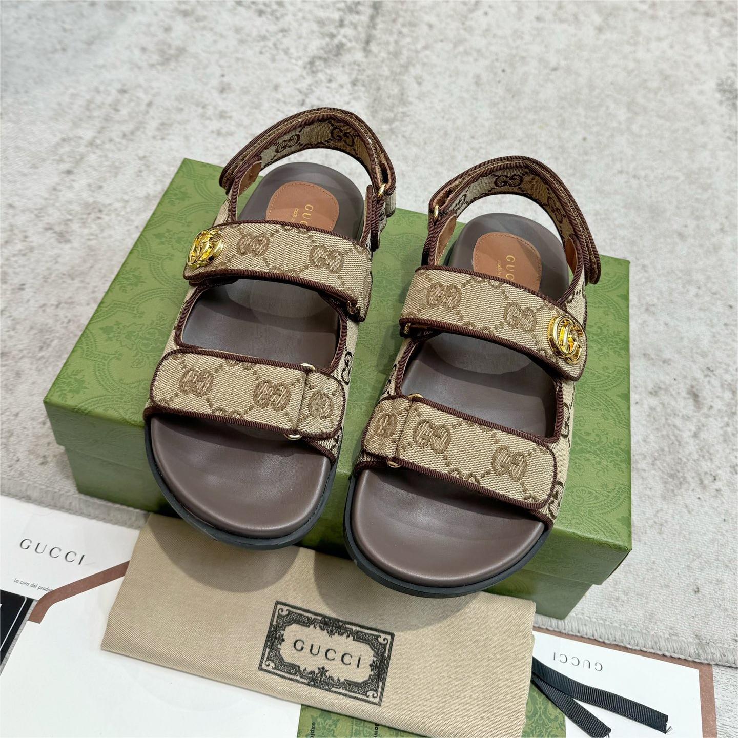 GUCCI-Two Velcro Flat Sandals