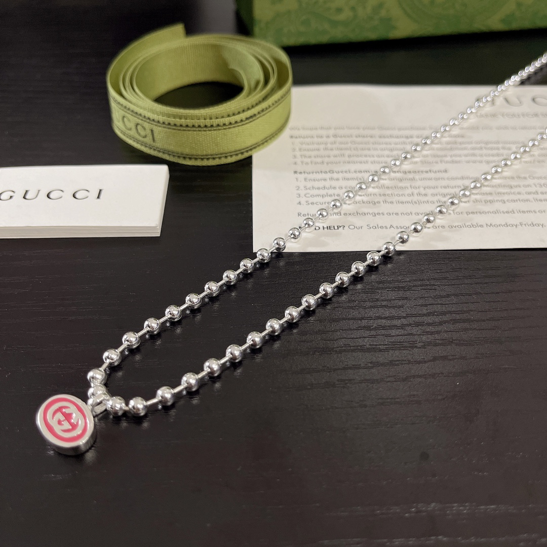 GUCCI-Interlocking bead chain necklace