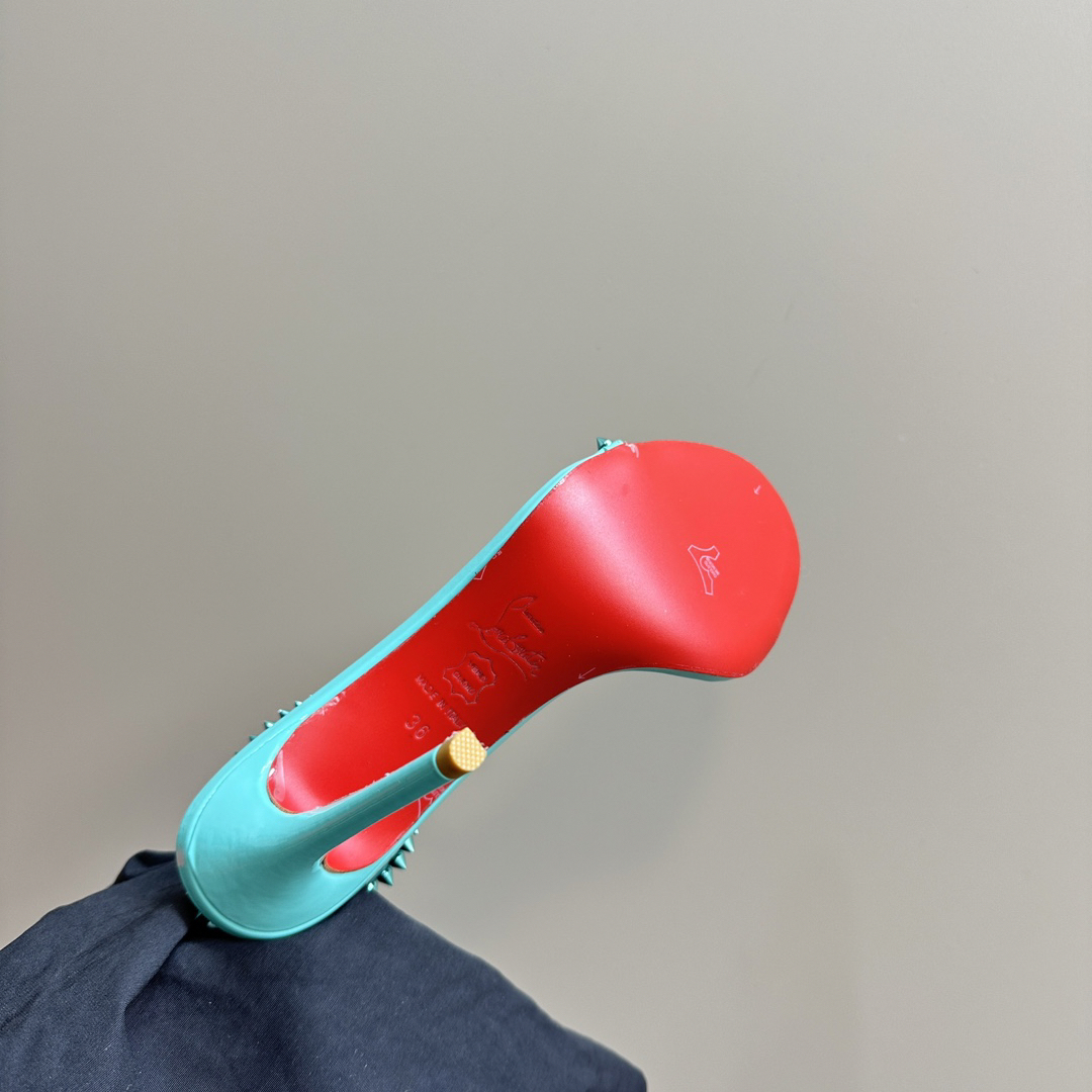 Christian Louboutin-Classic Willow Nail Green Peugeot High Heels