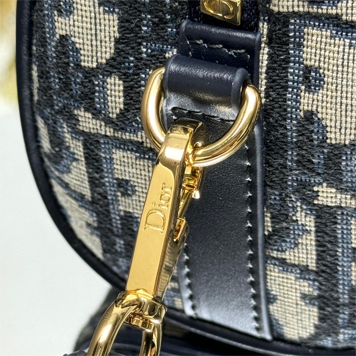 Dior-Groove 16 Mini Handbag with Blue Oblique Print