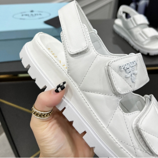 Prada-Serrated Thick Soled Beach Sandals