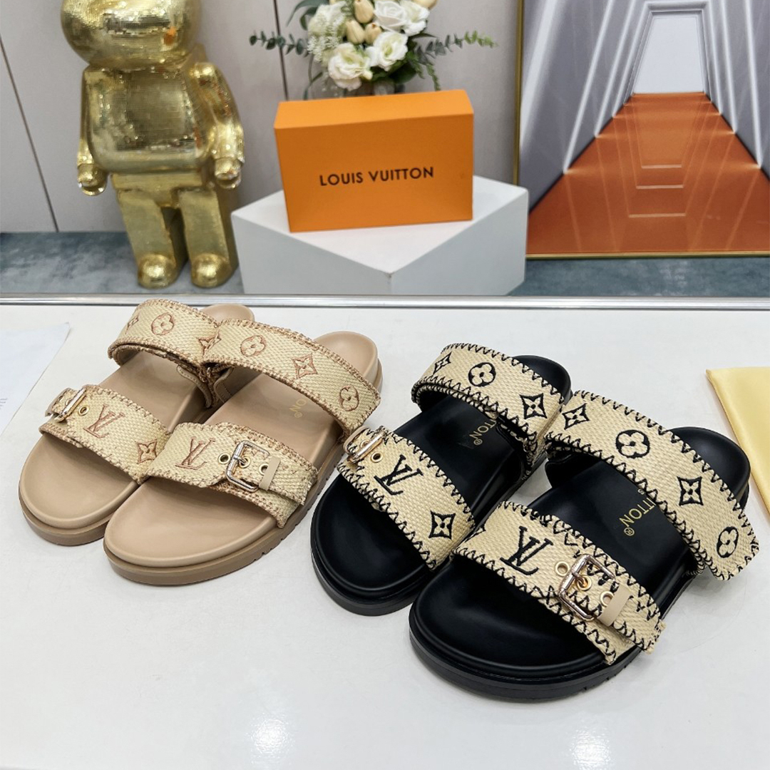 LV-Knitted Embroidered Slippers