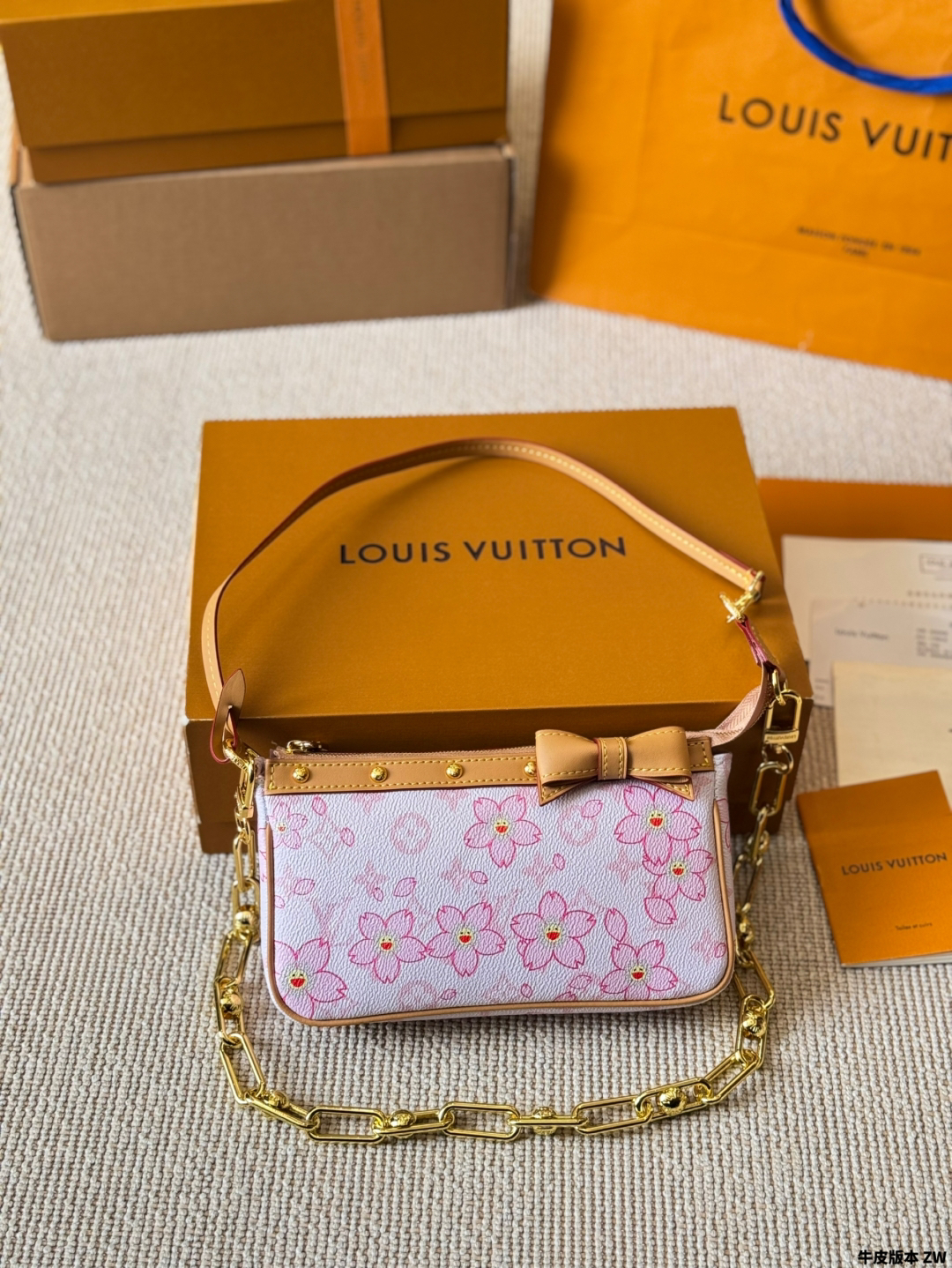 LV Pink Monogram Canvas Limited Edition Cherry Blossom Pochette Accessoires