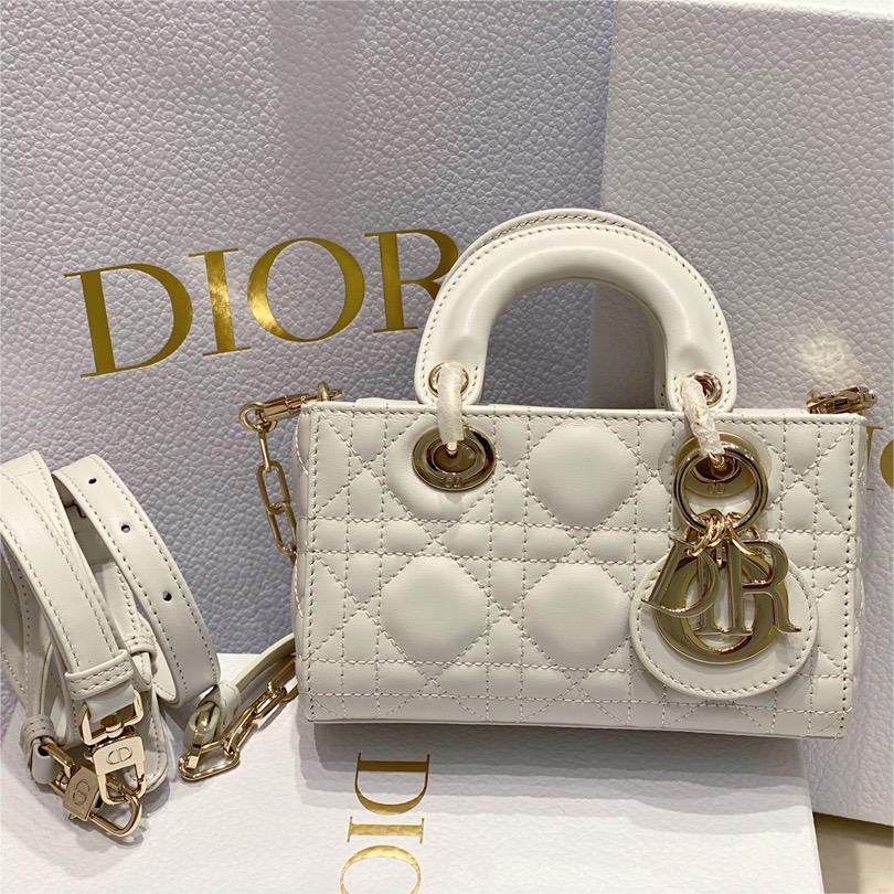 DIOR-Lady D-Joy Ultra Mini White Handbag