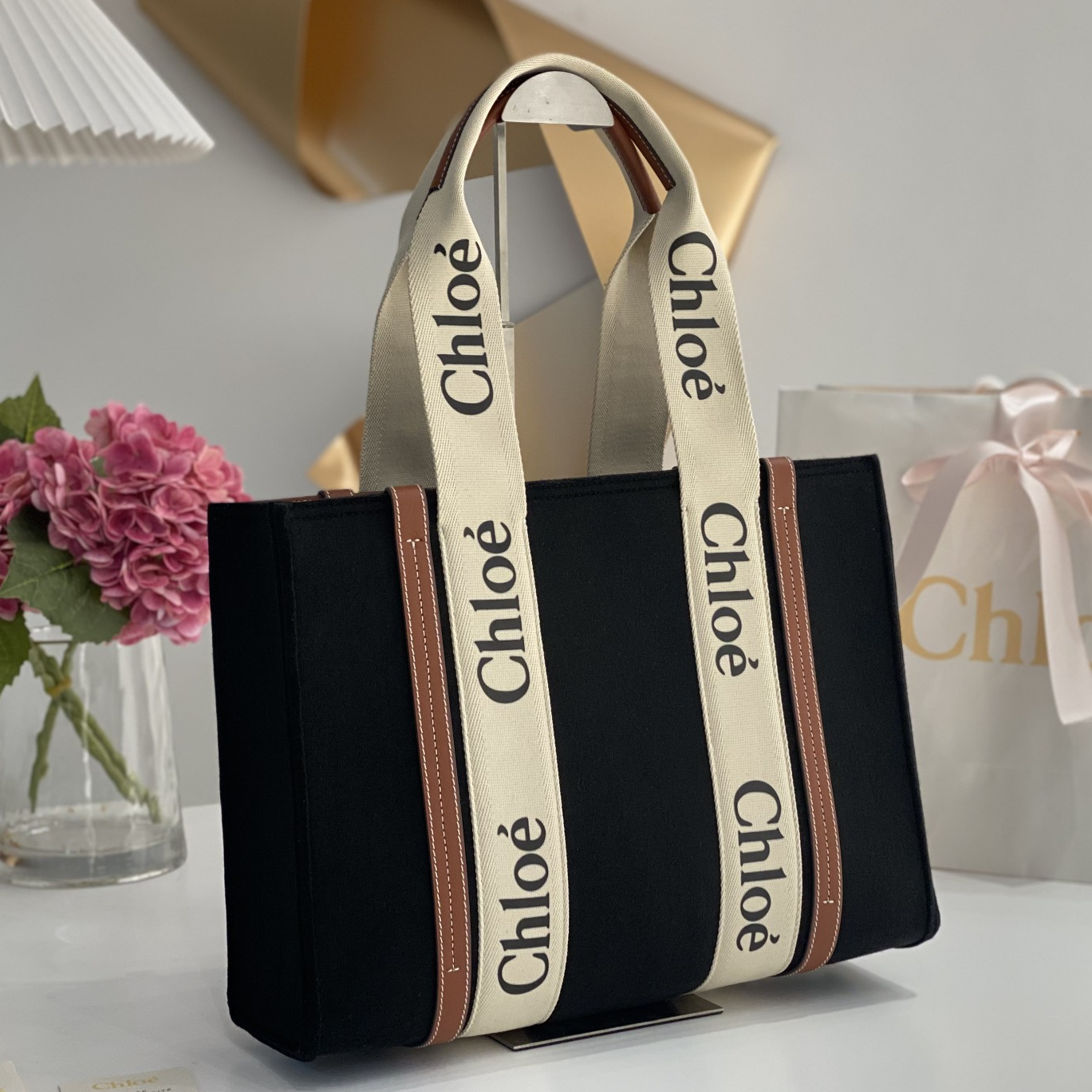 CH-Woody Wool Felt Patchwork Shoulder Handbag