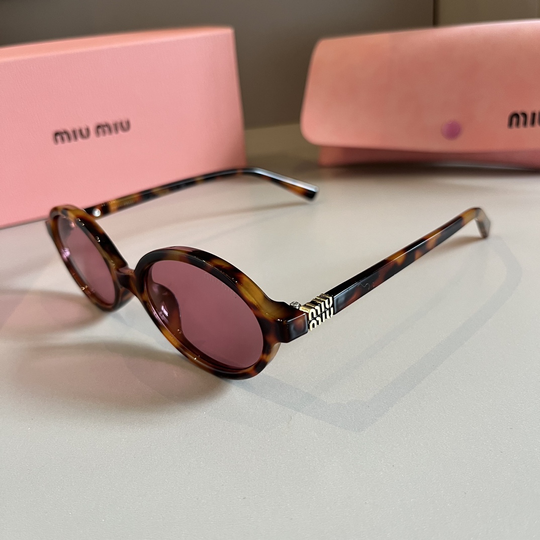 MiuMiu-2024 new retro oval frame versatile sunglasses