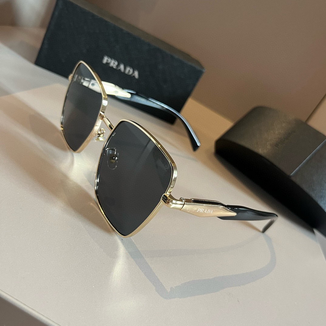 Prada-Pilot Double Beam Toad Mirror Triangle Logo Sunglasses