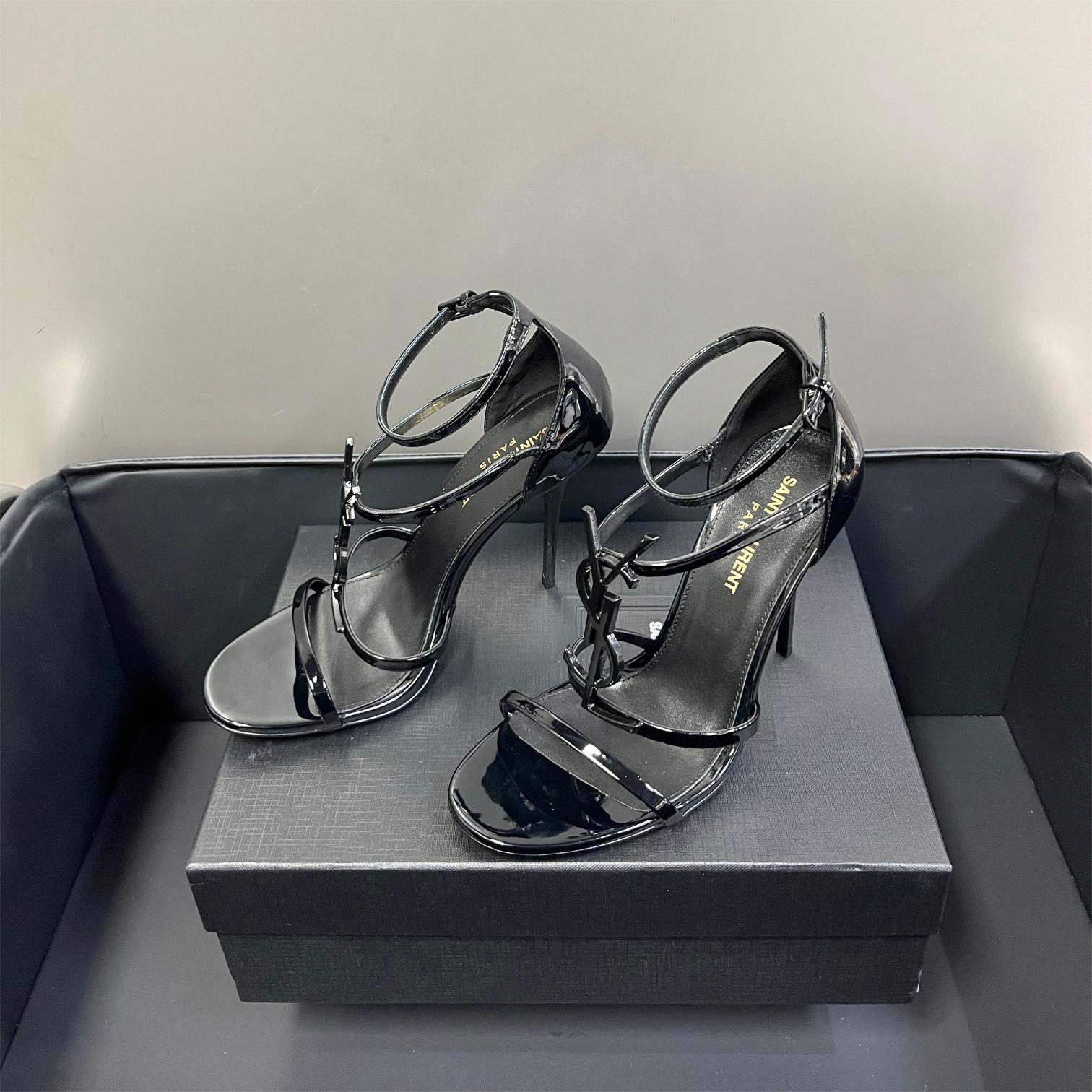 YSL-Imported calf patent leather