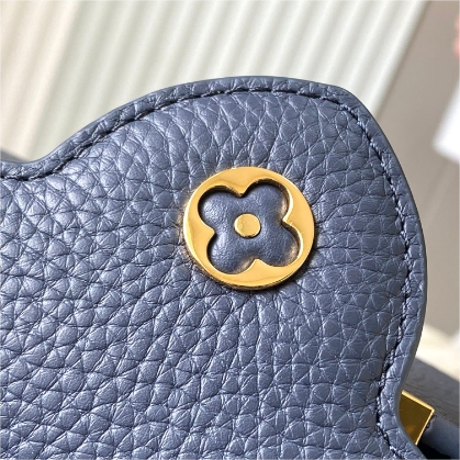 LV-Capucines Blue Flower Crown Cow Leather Mini Handbag