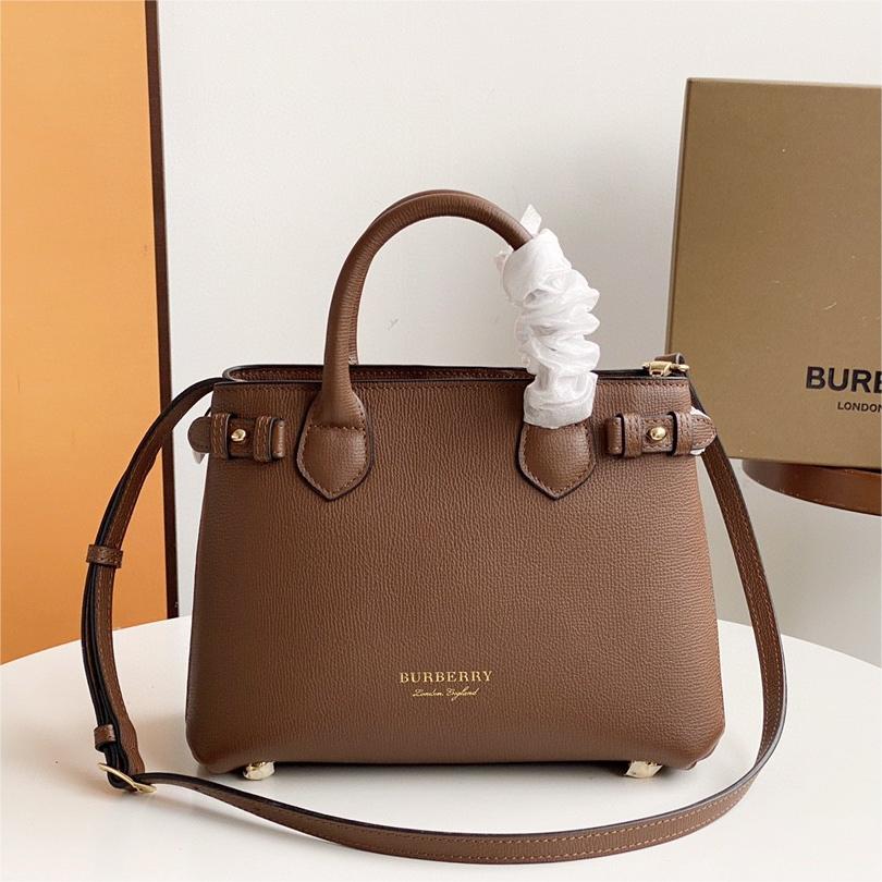 Burberry-The banner tote house plaid patchwork leather banner handbag