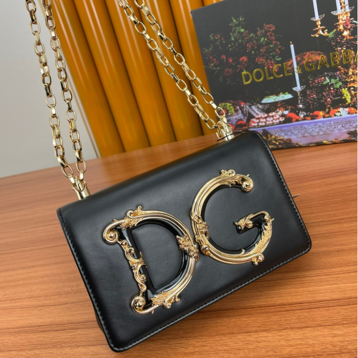 Dolce Gabbana-Real gold logo crossbody bag