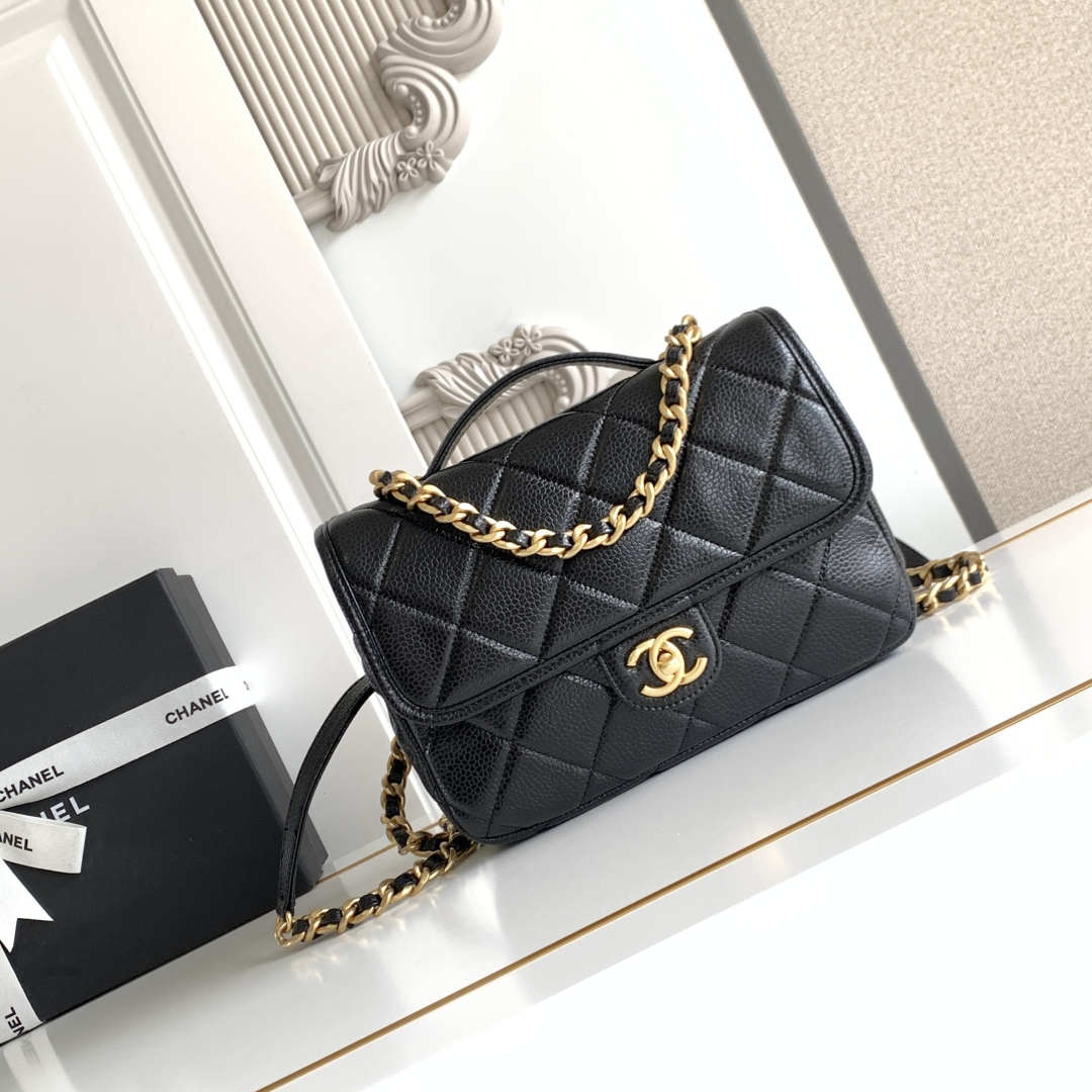 Chanel -25B Large Lychee Caviar Handbag