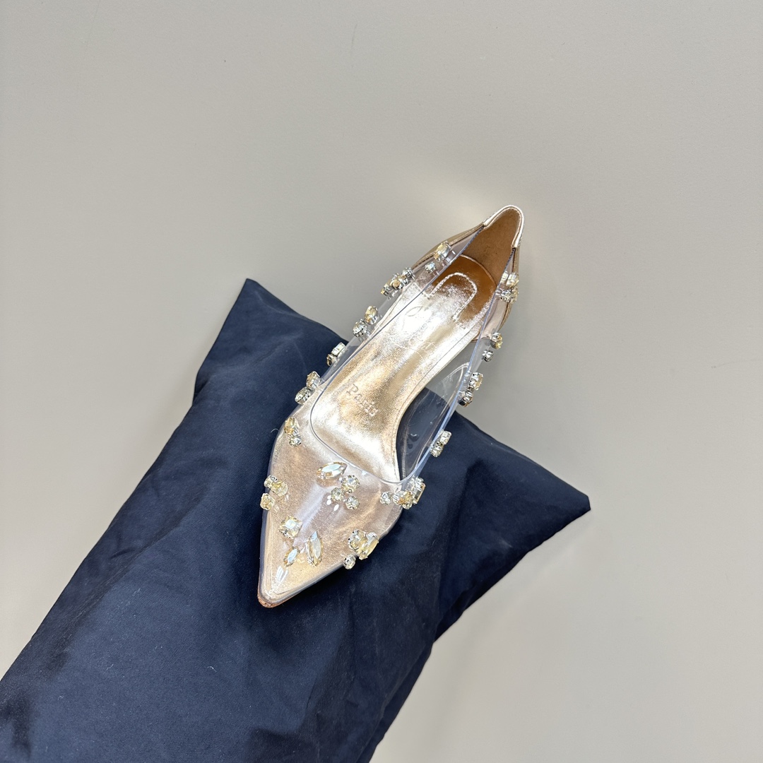 Christian Louboutin-Transparent PVC hot stamping various crystal diamond high heels