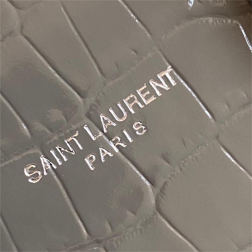 YSL-Organ Bag Gray Crocodile Pattern 22CM