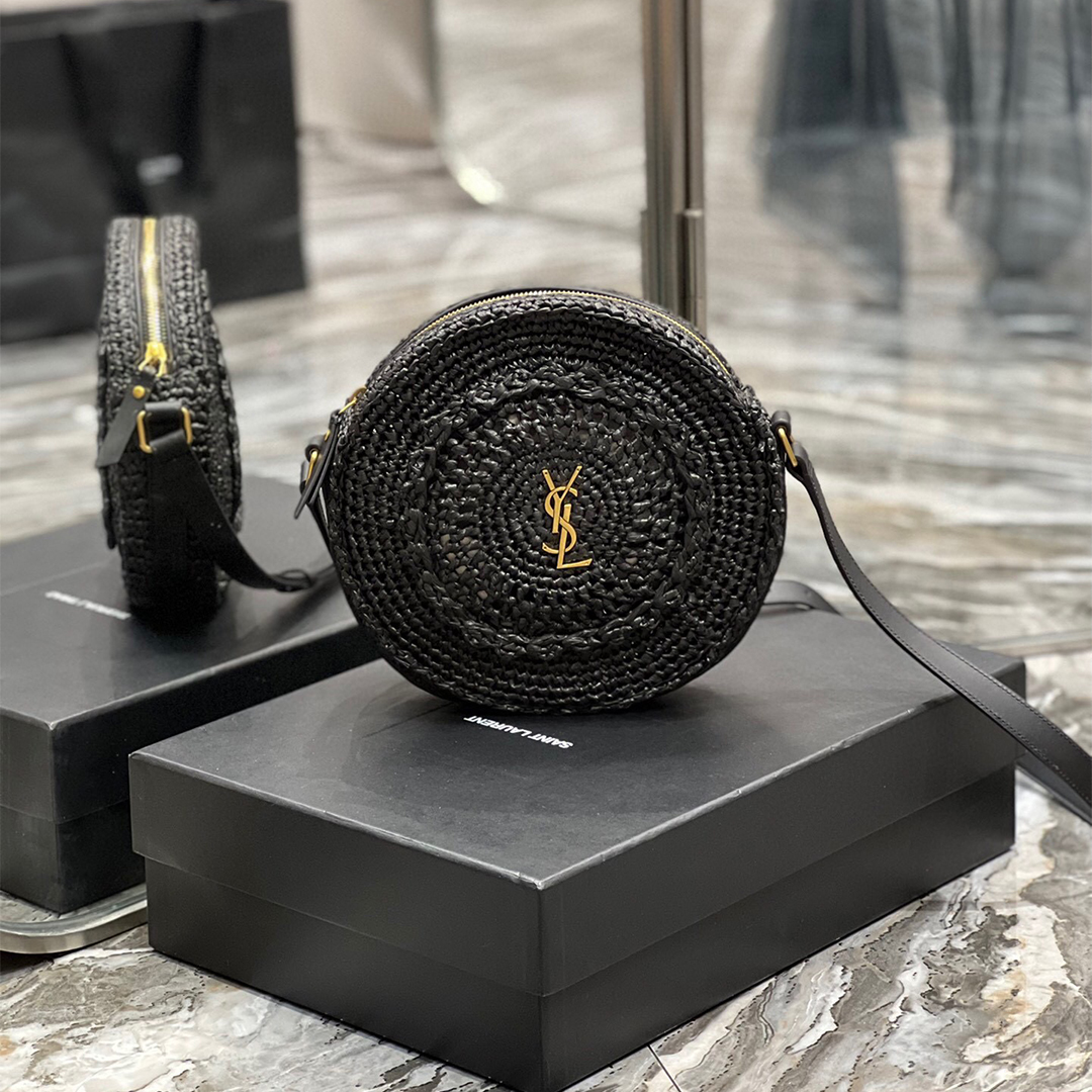 YSL-Round Cake Woven Bag