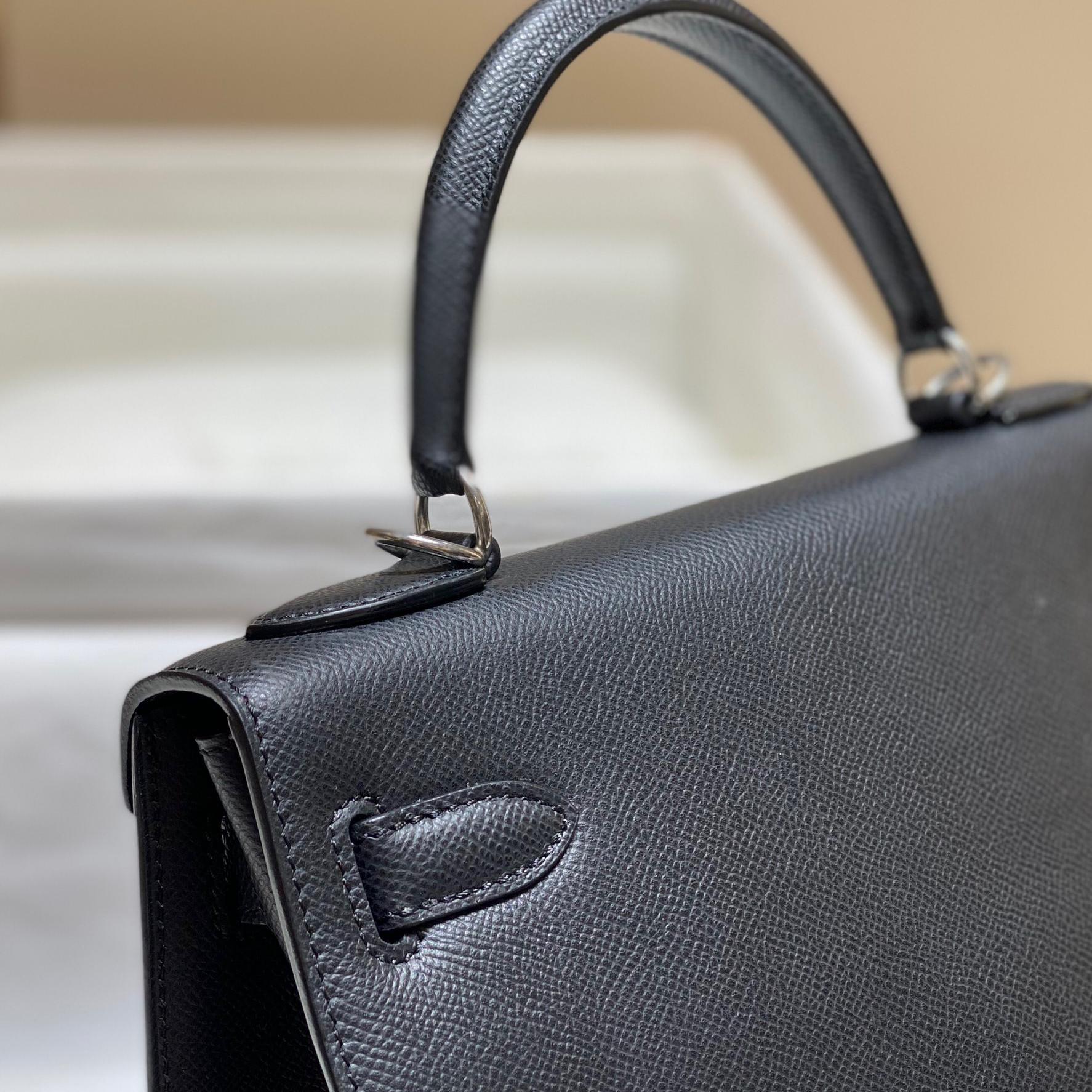 Hermes-Black-sliver Kelly 25CM bag