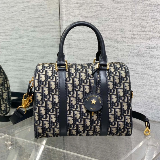 Dior-Groove 25 Vintage Blue Floral Handbag