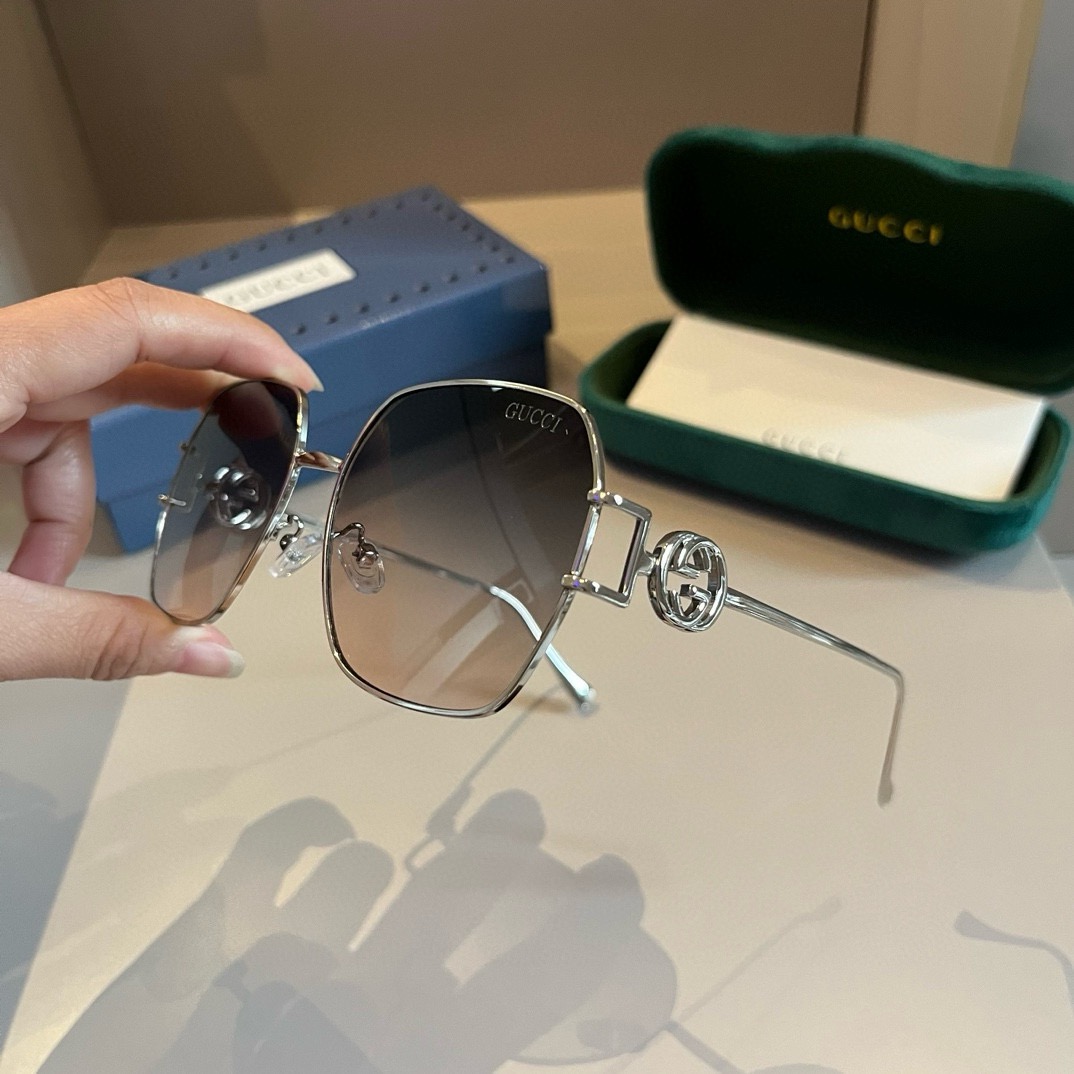 Gucci-unisex round frame fashionable sunglasses