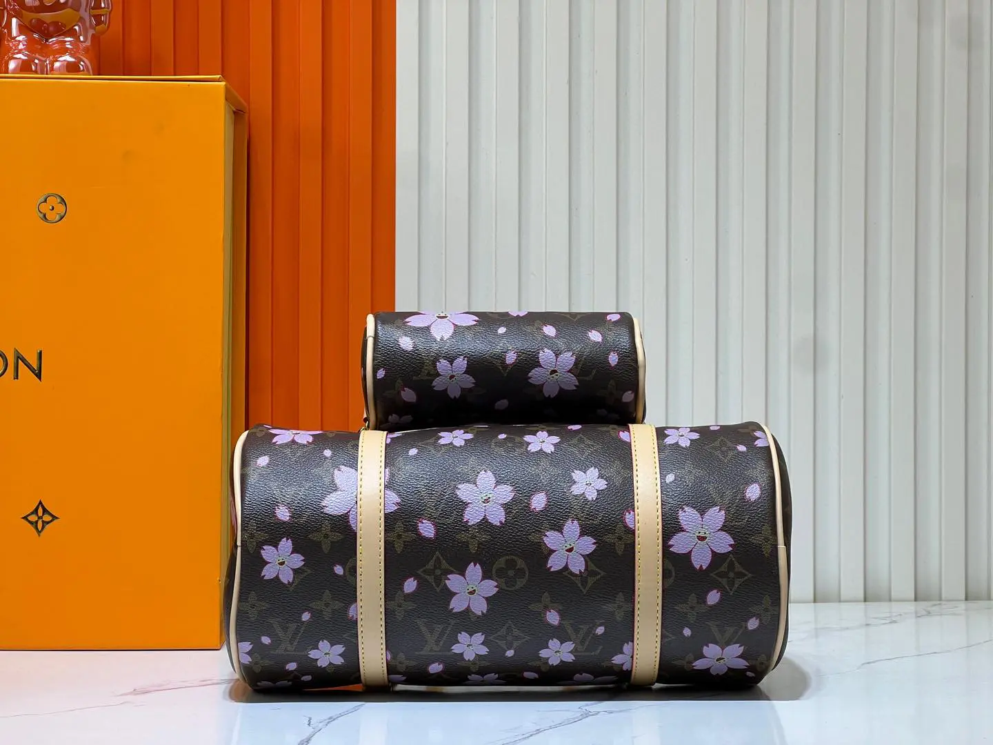 LV x Takashi Murakami cherry blossom papillon handbag