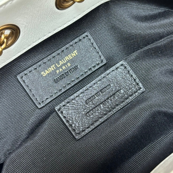 YSL-Sheepskin Platinum Mini Bucket Bag