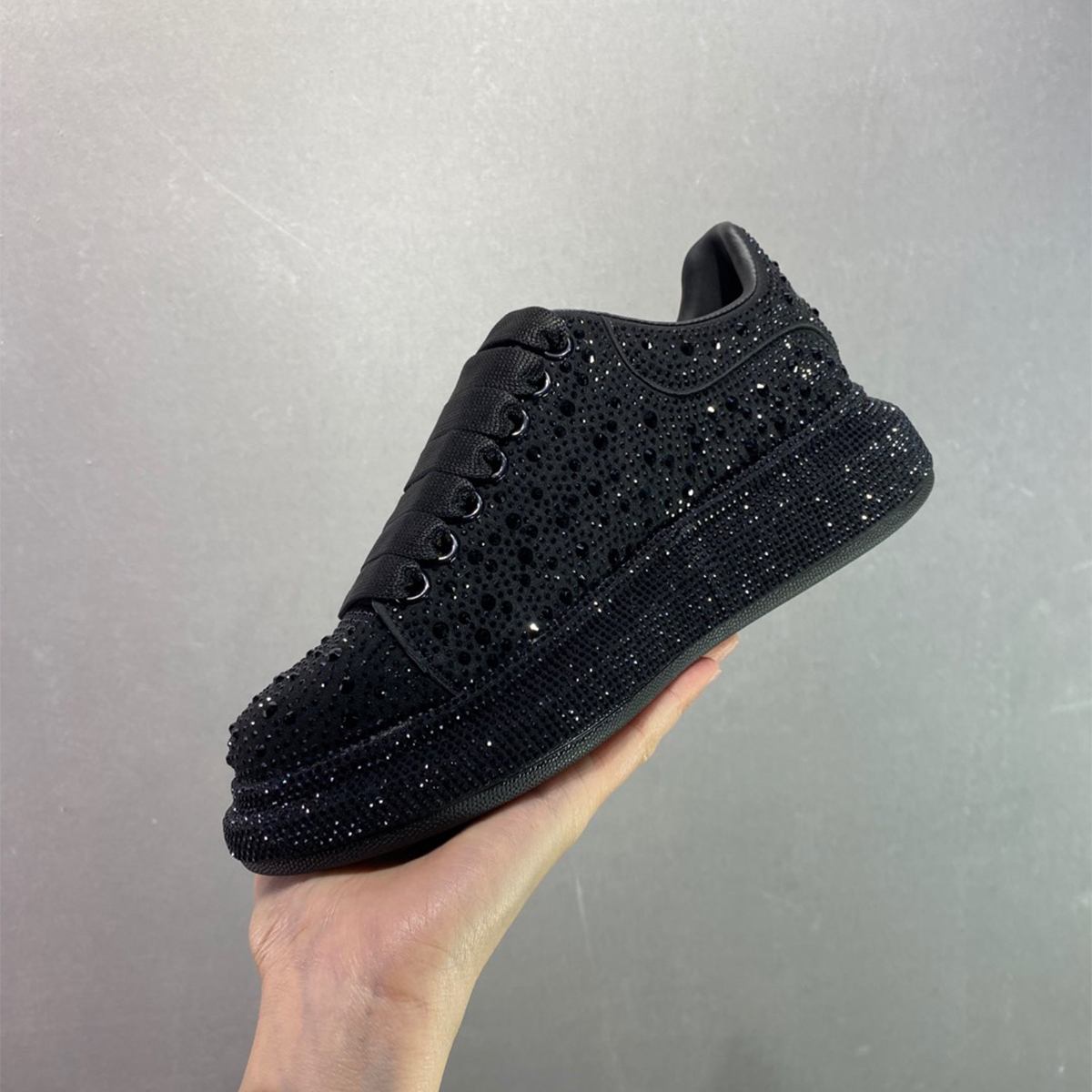 Alexander Mcqueen-pure black diamond sneakers