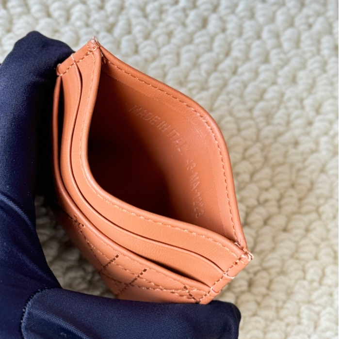 Dior-Pattern Card Clip Wallet