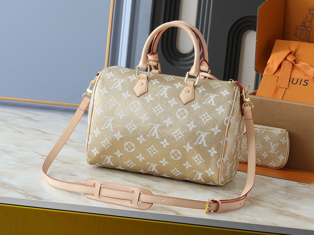 LOUIS VUITTON x Nigo LV Speedy Bandoulière P9 30 Leather Shoulder Crossbody Handbag