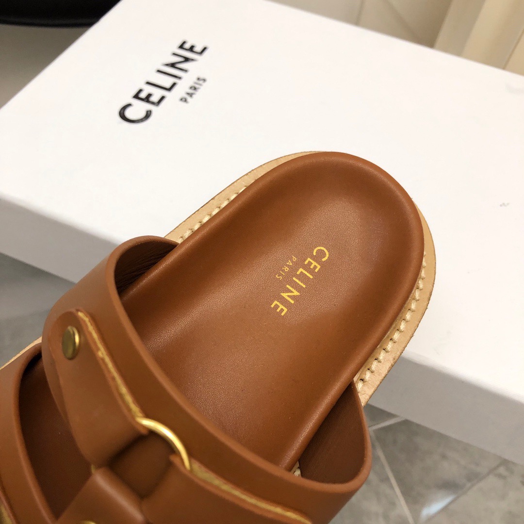 Celine-Material Material Logo Slippers